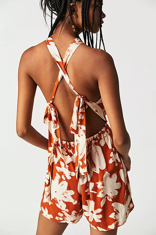 Coral Tides Romper Rust Combo