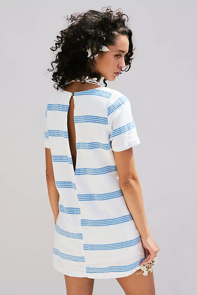 Tres Chic Mini Romper Blue Combo