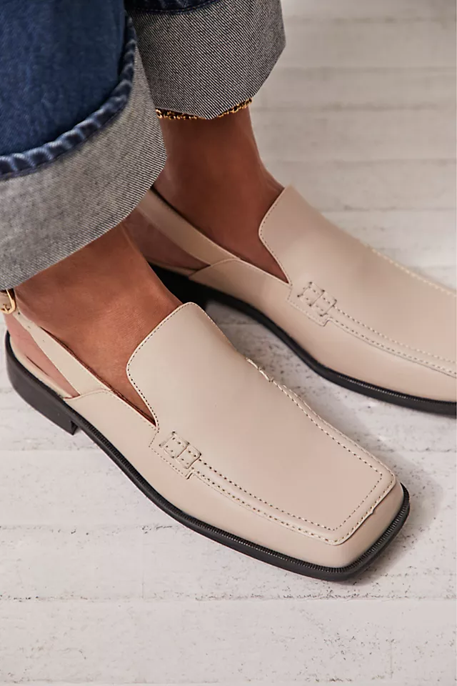 Logan Slingback Mules Ivory