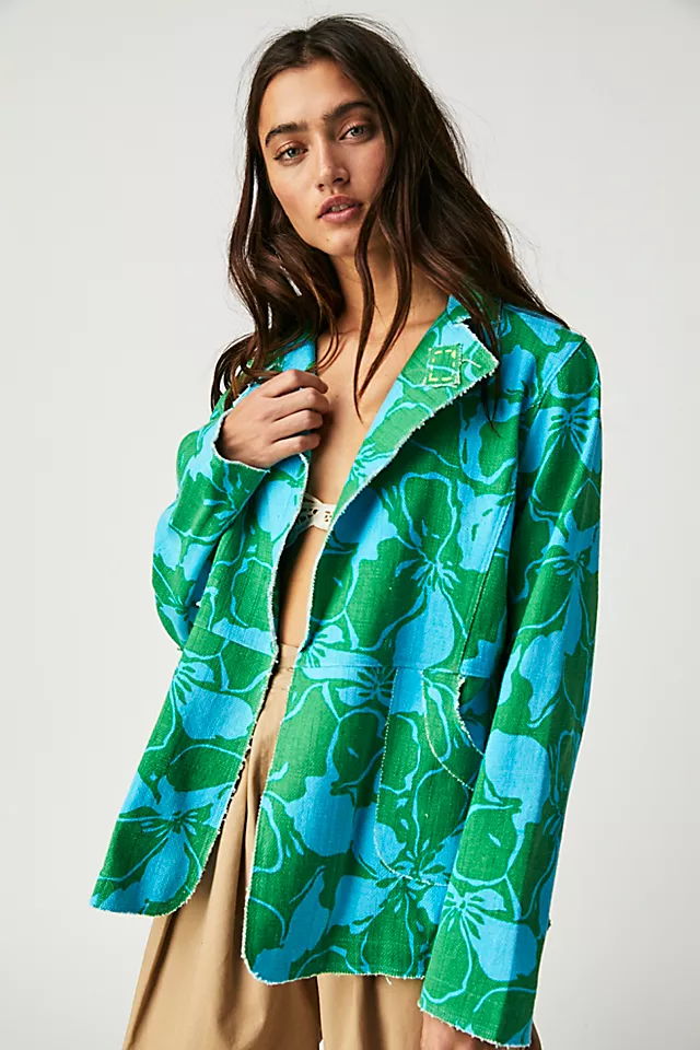 Hibiscus Jacket Turquoise