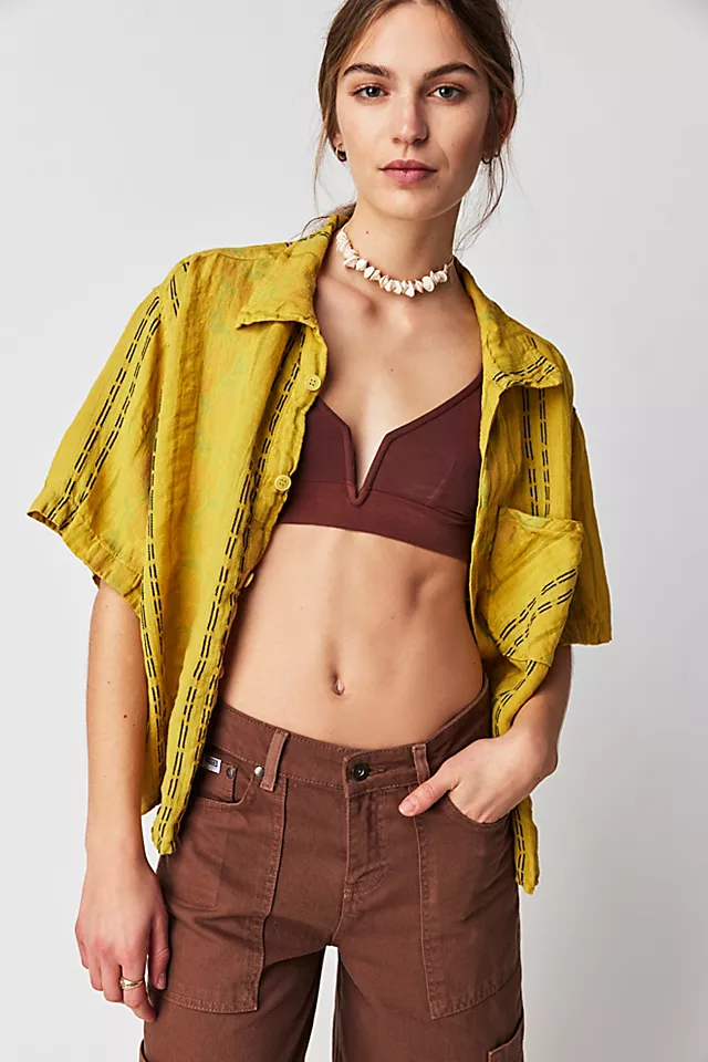 CP Shades Boxy Short Sleeve Top Olive