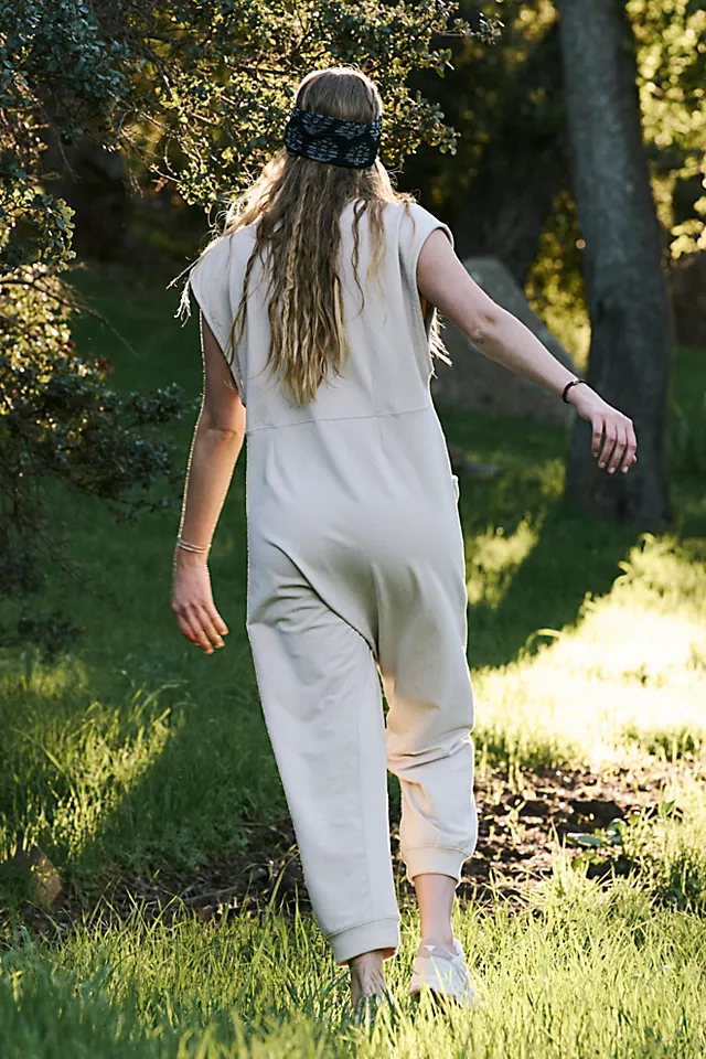All Day Everyday Henley Jumpsuit Muted Beige