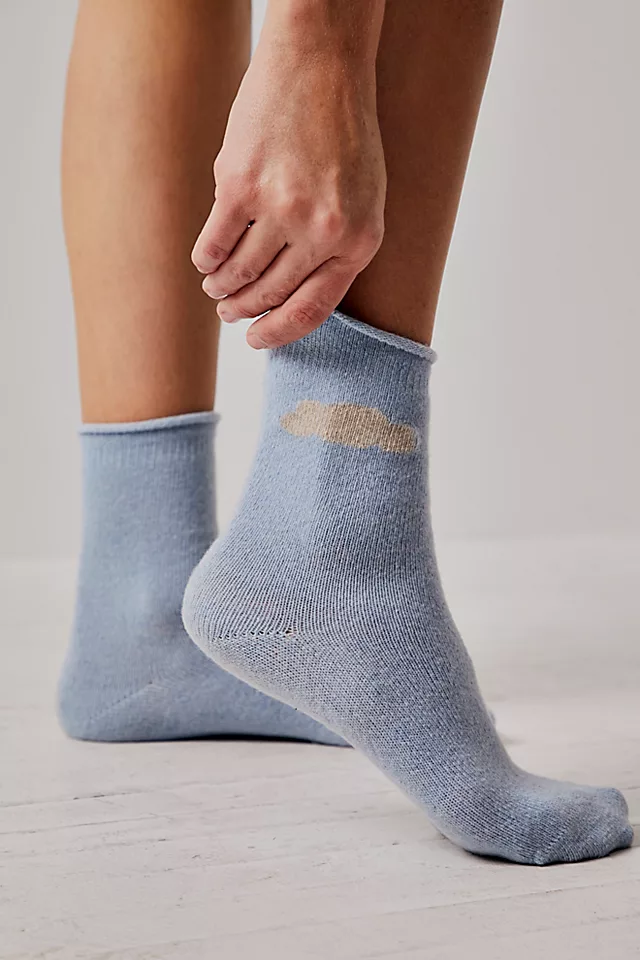Cumulus Cashmere Crew Socks Blue