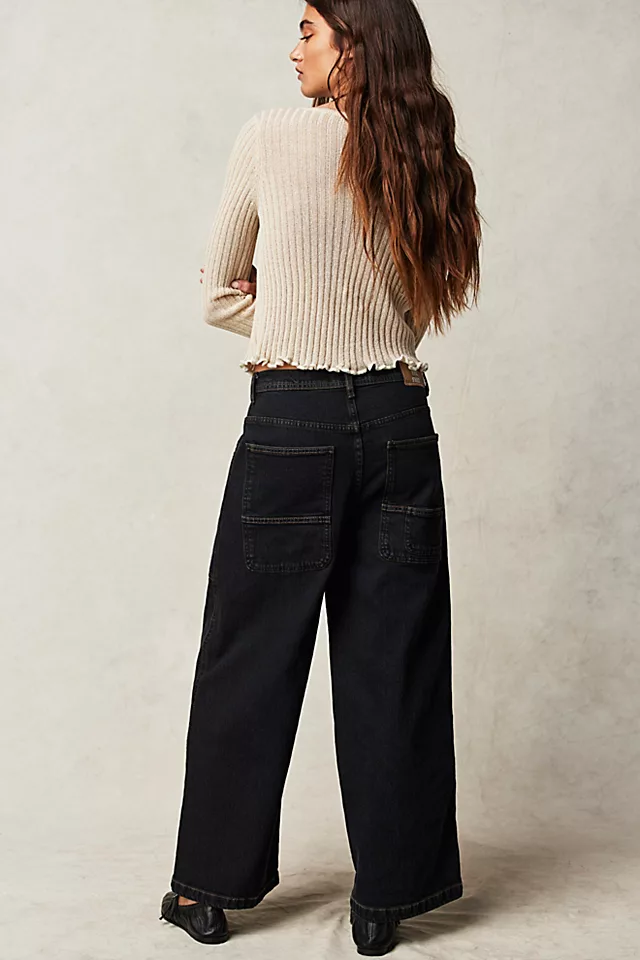 Piper Mid-Rise Crop Wide-Leg Jeans Rococo