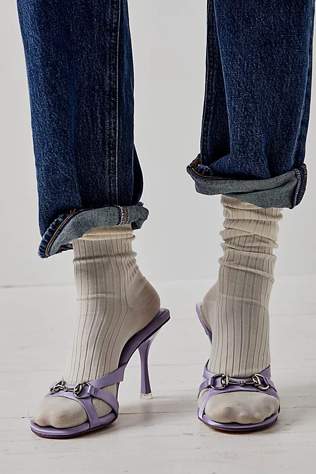 Bradshaw Buckle Heels Lilac Satin