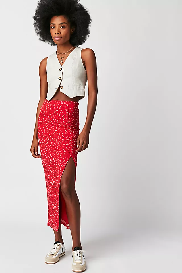 Rosalie Mesh Midi Skirt Cherry Combo