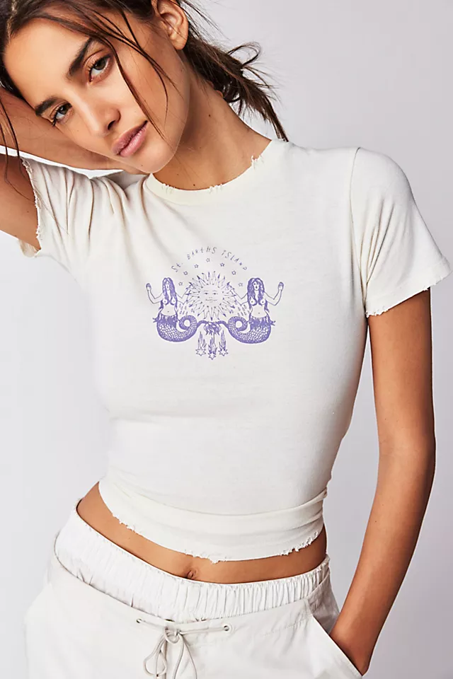 The Forecast Agency Celestial Mermaids Tee Washed Marshmallow