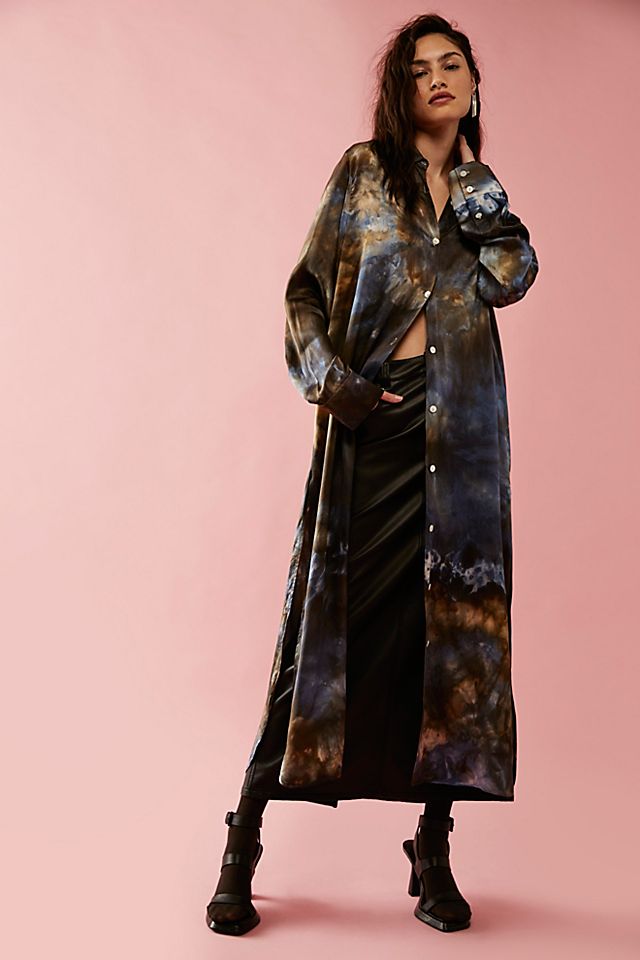 FP x Riverside Tool & Dye Maxi Buttondown Purple Combo