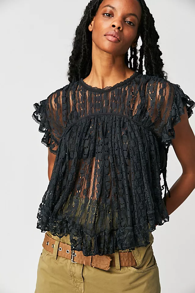 Lucea Lace Top Washed Black