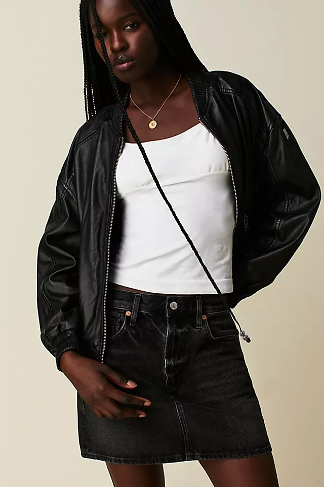 Mauritius Irka Leather Bomber Jacket Black