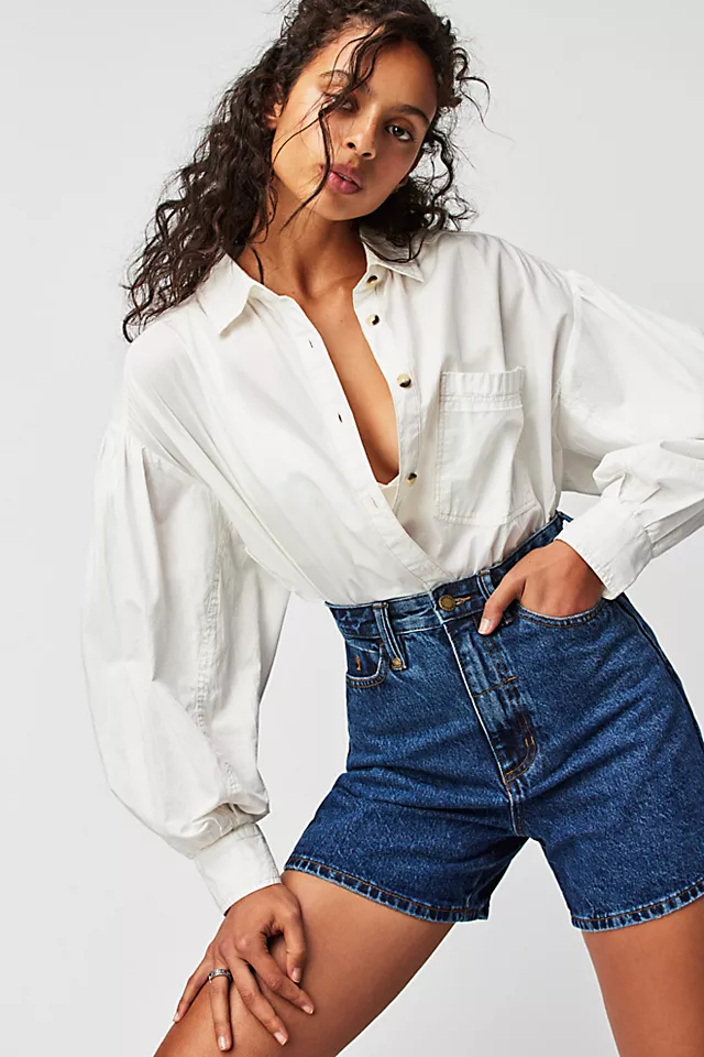 THRILLS Koko Shorts Worn In Blue