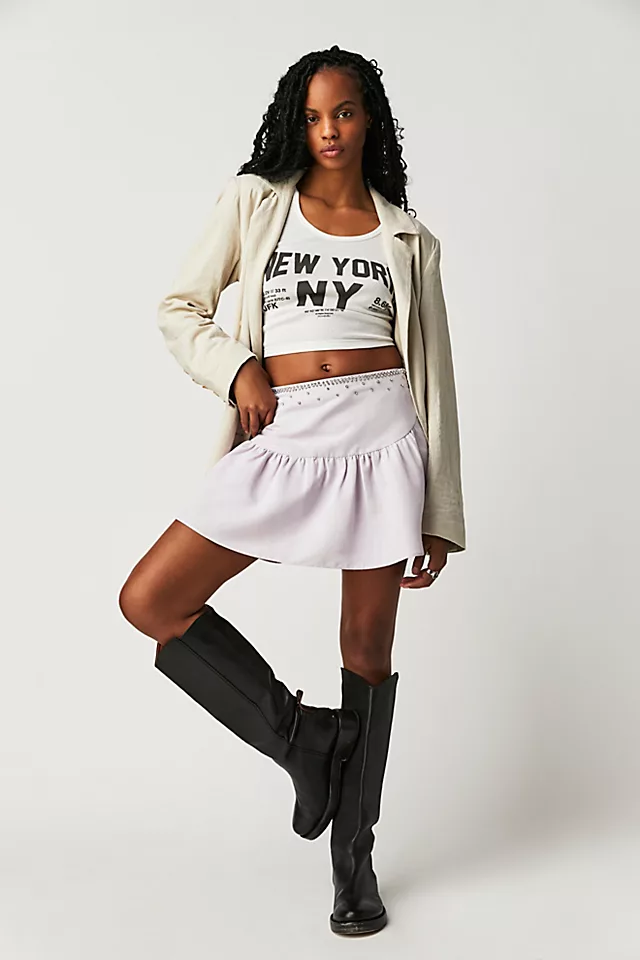 LoveShackFancy Lively Skirt Soft Iris