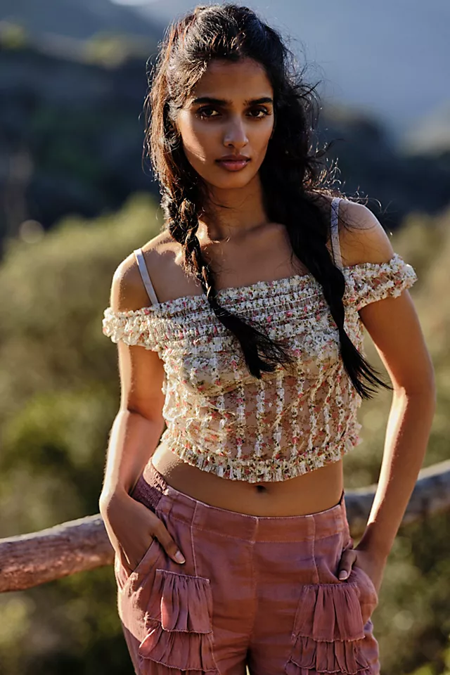 Gimme Butterflies Crop Ivory Combo