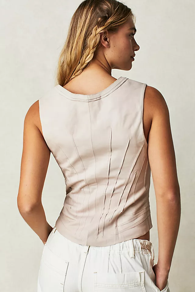 Leather Corset Baby Pink