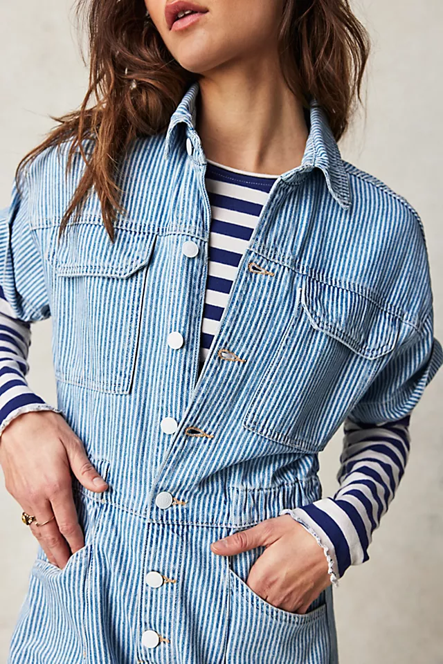 Marci Railroad Stripe Coverall Worn Railroad