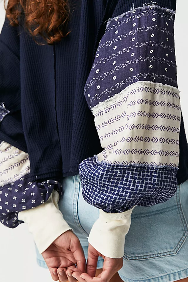 Care FP Calico Long Sleeve Indigo Combo