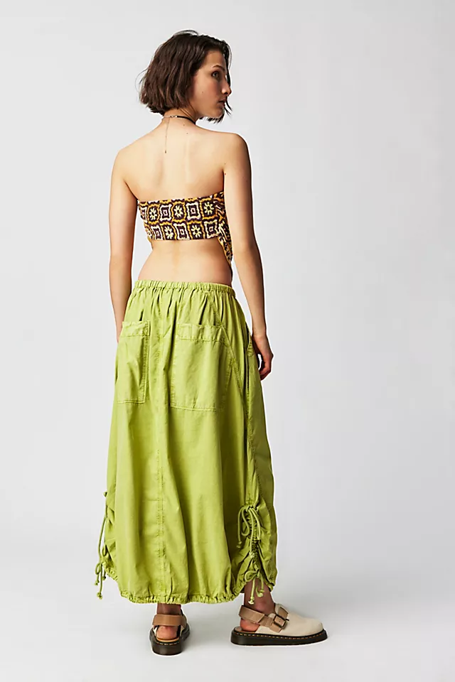 Picture Perfect Parachute Skirt Citron Silk
