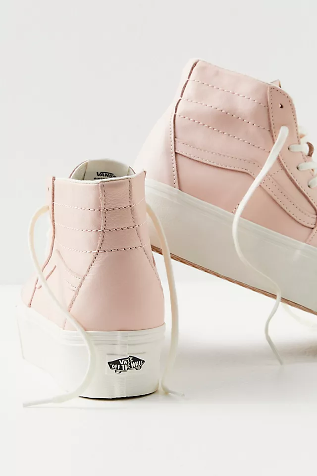 Sk8-hi Tapered Leather Stackform Sneakers Leather Pink / Marshmallow