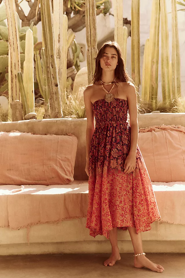 Off Tropic Convertible Maxi Skirt Blue Combo