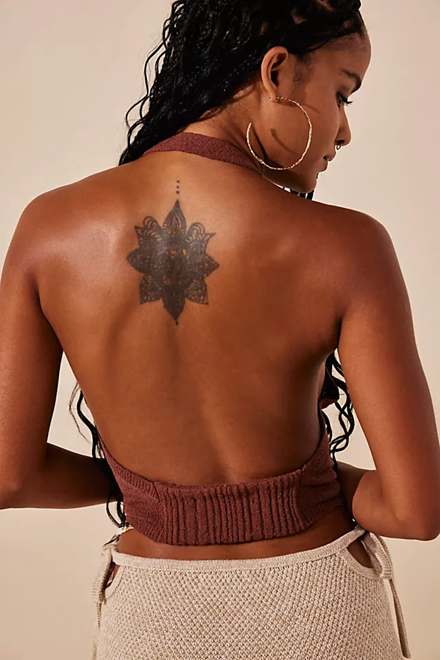 Iris Sweater Open-Back Halter Star Anise