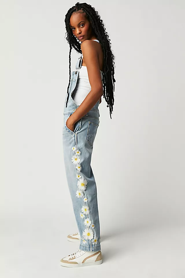 Driftwood Embroidered Overalls Daisy Daydream