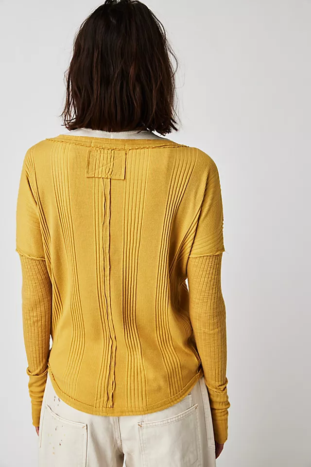 Augi Henley Top Glistening Gold