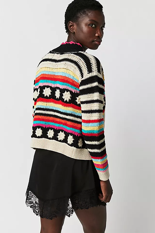 Lenu Crochet Cardi Multi