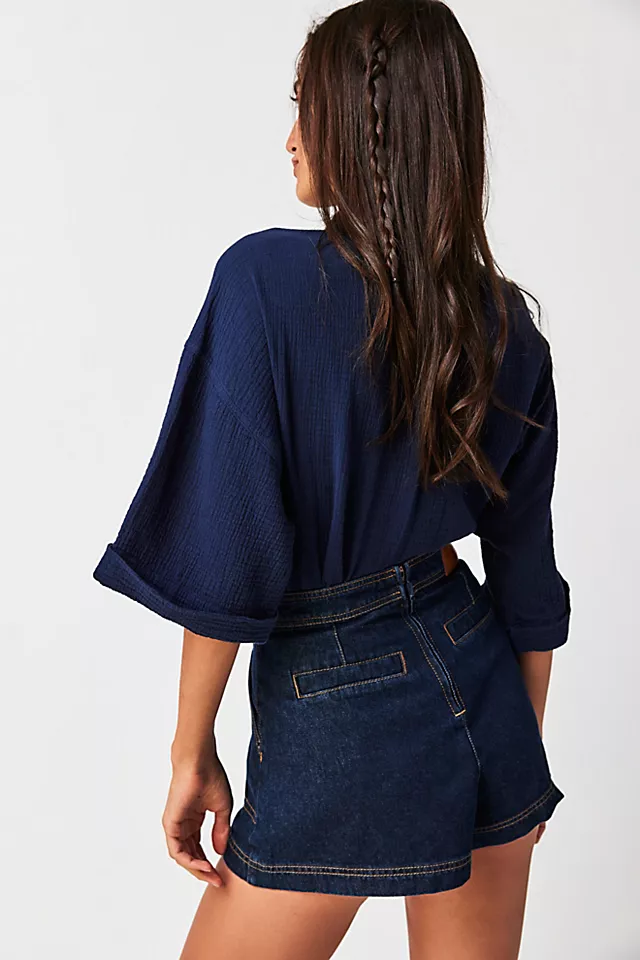 Shona Joy Rita Wrap Detail Skort Deep Indigo