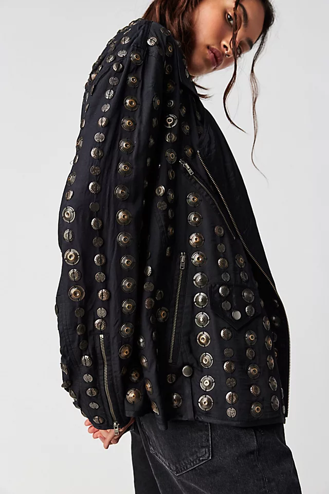 Chelsea Coin Moto Jacket Black