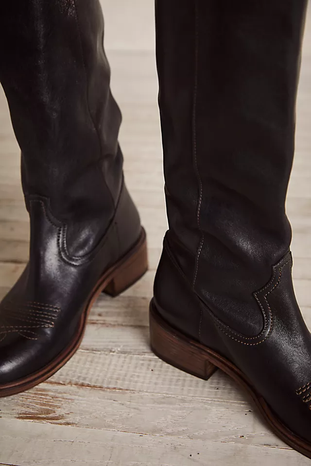 Arya Riding Boots Black Leather