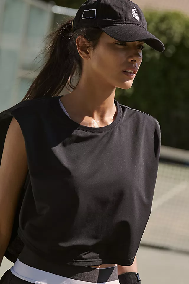 Beach Riot Dunes Crop Muscle Tee Black