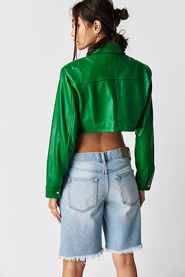 Lamarque Brielle Cropped Jacket Vibrant Green