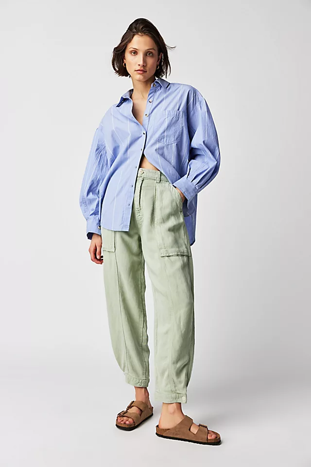 MOTHER The Patch Pocket Chute Flood Pants Cameo Green