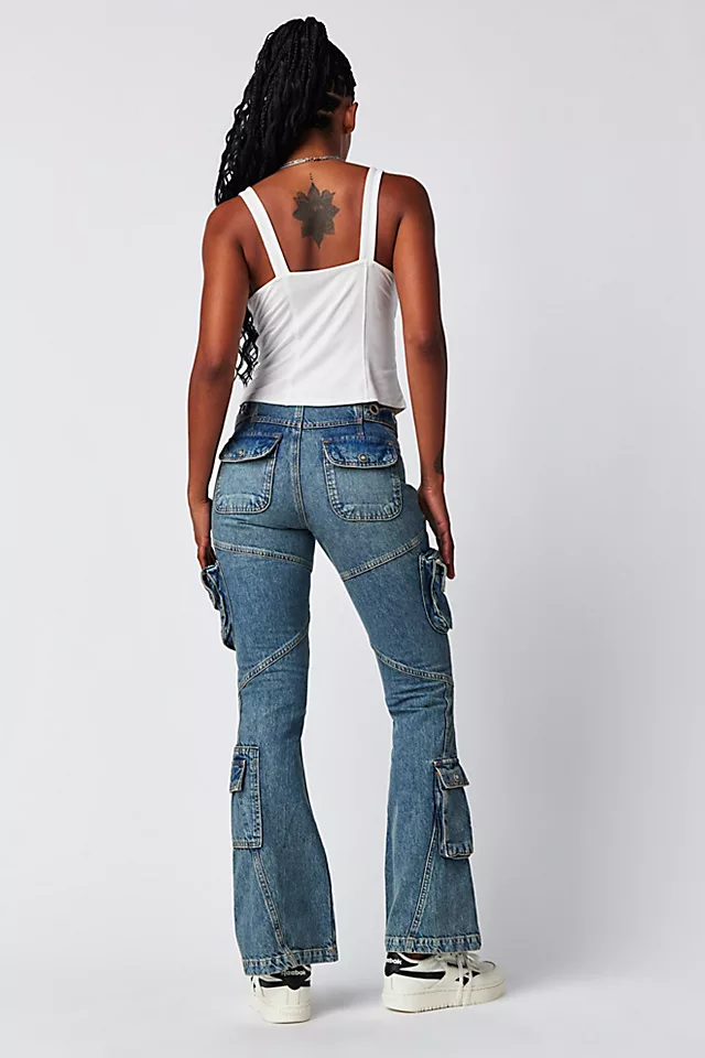 Call Me Crazy Cargo Jeans Ballistic Blue