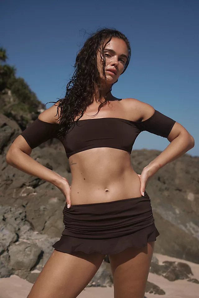 Belle The Label Lola Swim Skirt Carob