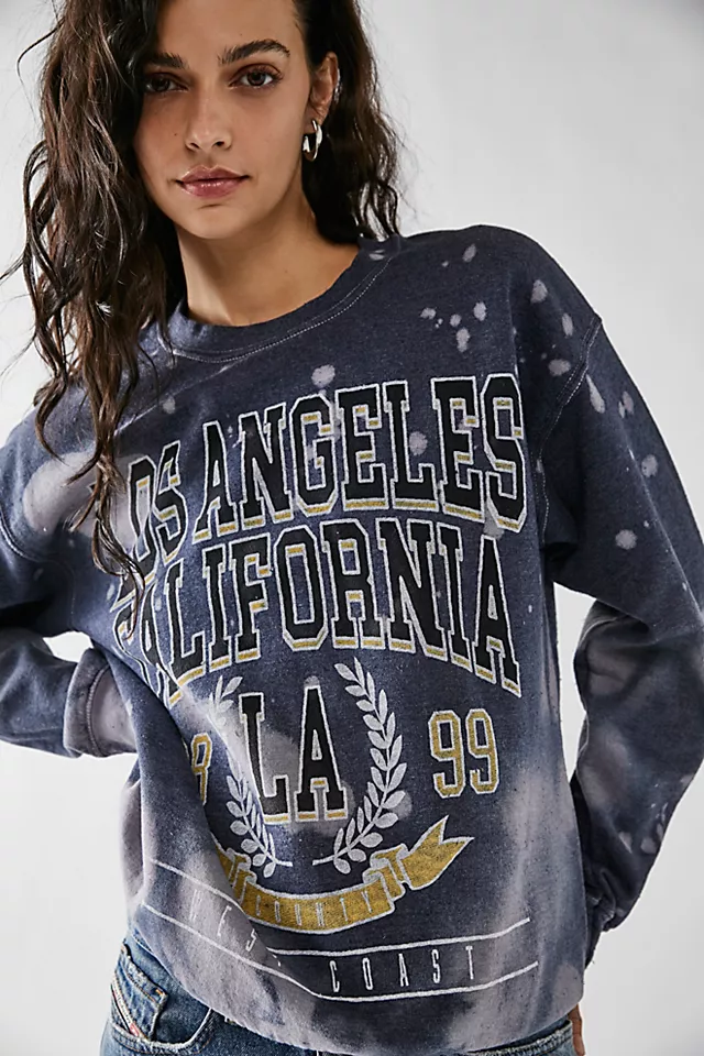 Los Angeles Crew Sweatshirt Navy Tie Dye
