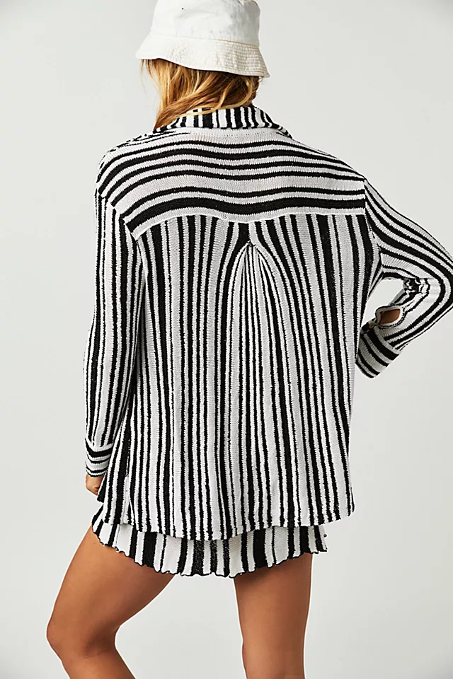 Beach Bash Sweater Set Black + Ivory Combo