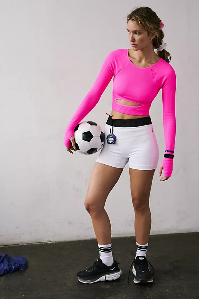 Cut It Out Long Sleeved Top Hot Pink