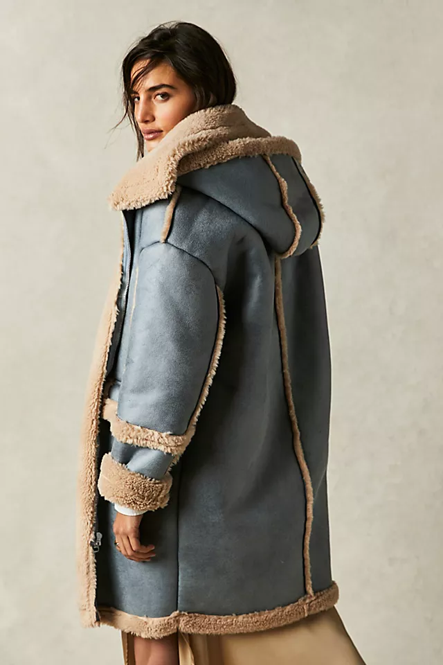 Jakke Azeala Shearling Parka Blue
