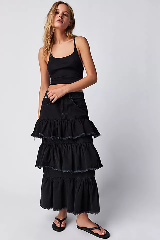 The Ragged Priest Morticia Skirt Charcoal