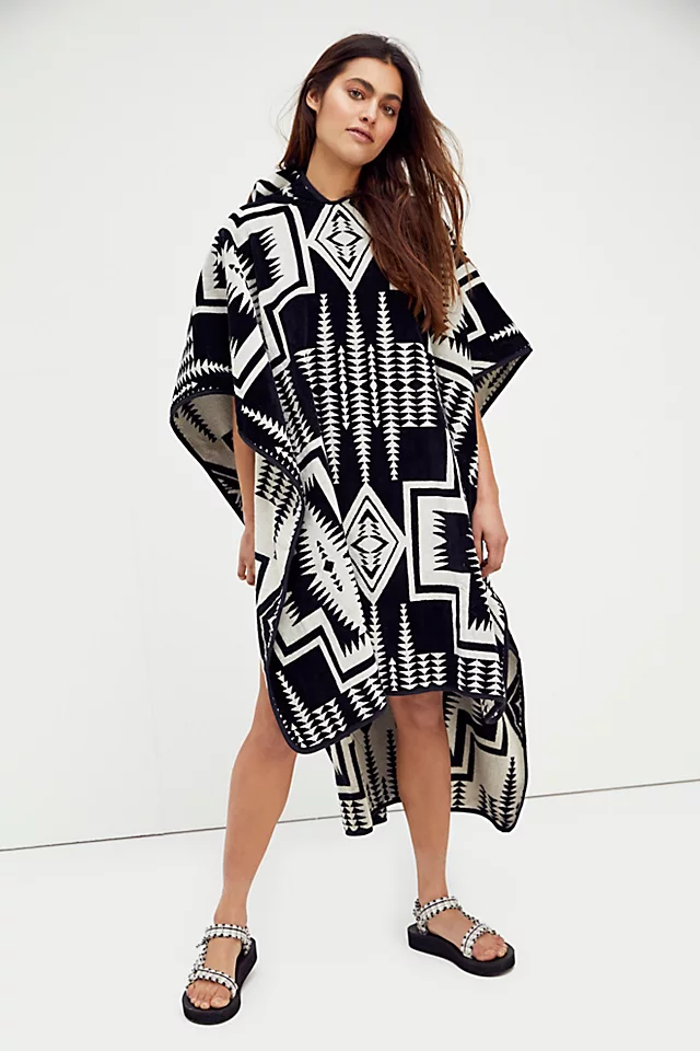 Pendleton Jaquard Hooded Towel Harding Black