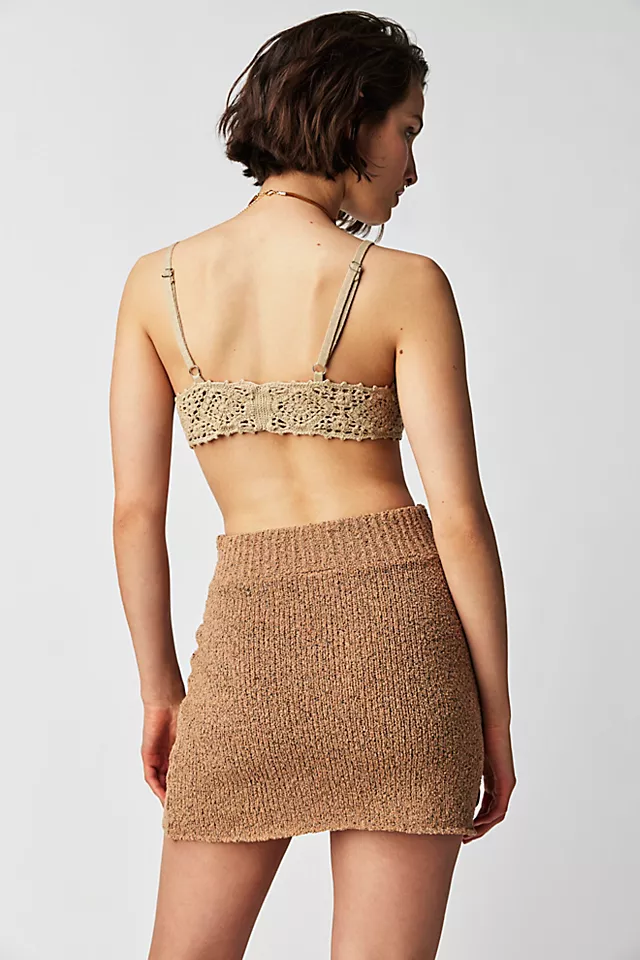 Zulu & Zephyr Almond Cotton Blend Knit Skirt Almond