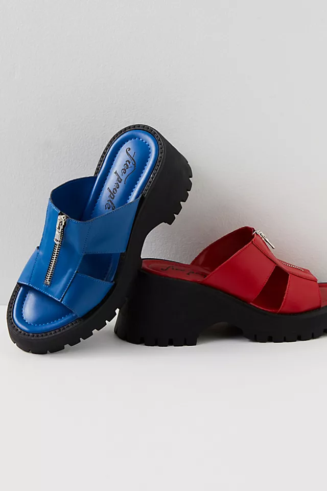 Wishbone Zip Front Sandals Persimmon