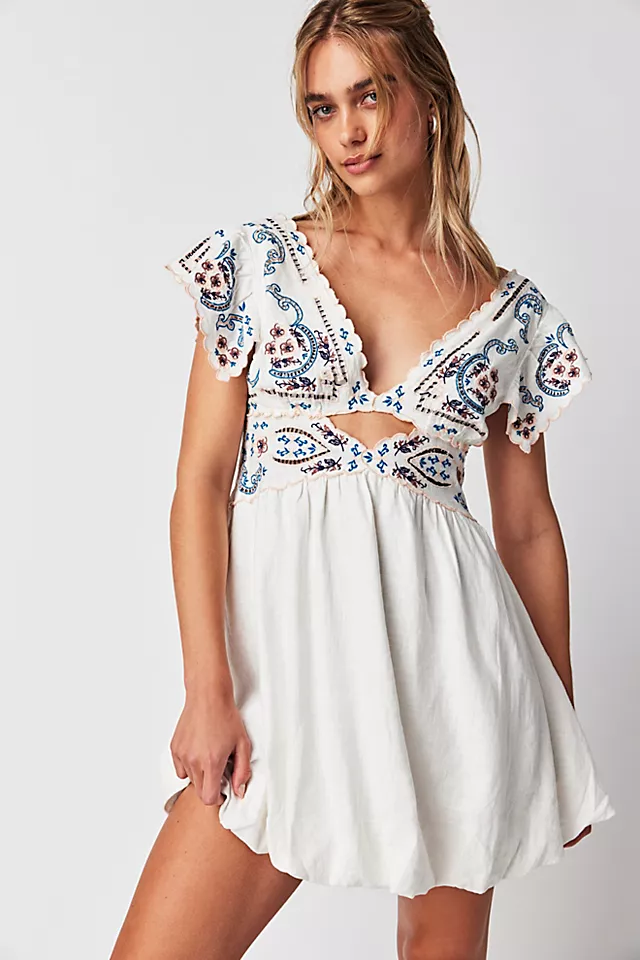 Rambling Roads Mini Dress Blanc De Blanc