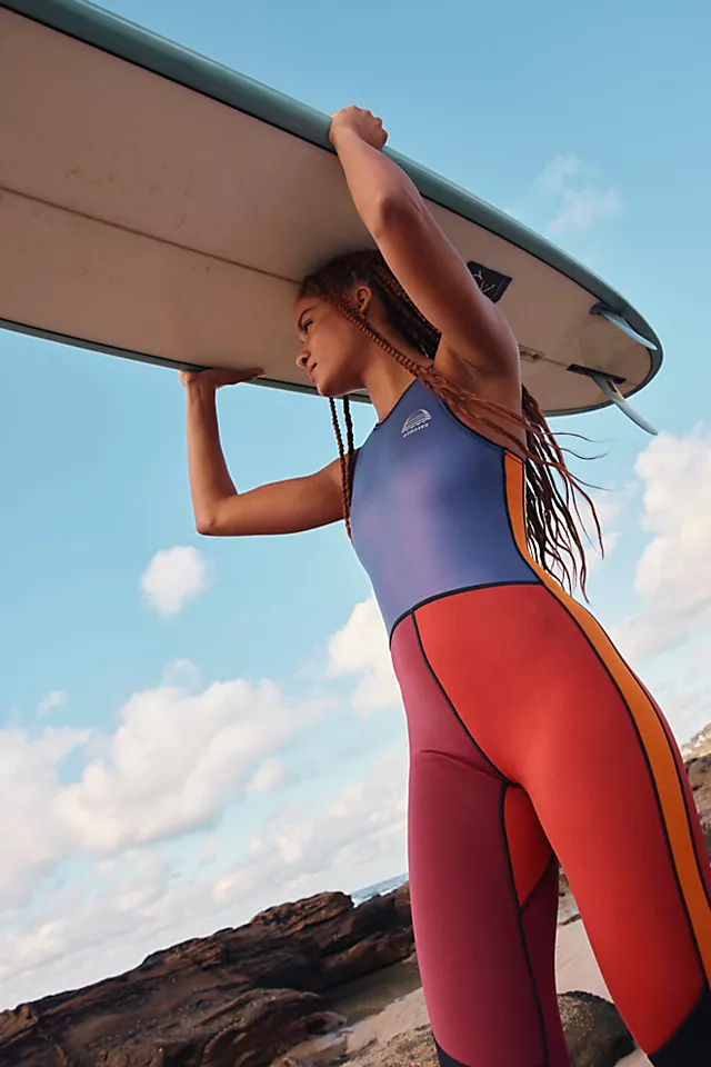 Atmosea Fire Back Zip Long Jane Surf Suit Fire