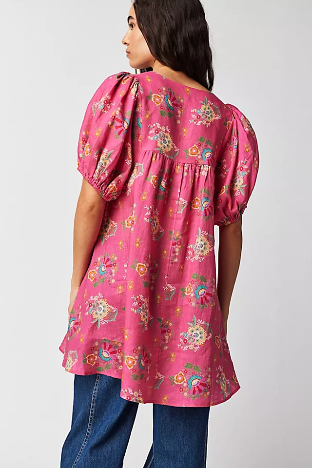 Spell Solstice Linen Tunic Rose