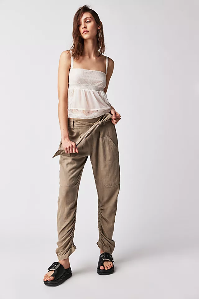 Heart Of Gold Cinched Trousers Feather Grey
