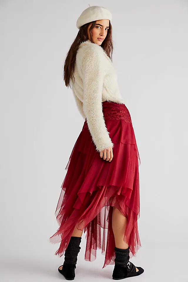 Fairy Chiffon Skirt Deep Red