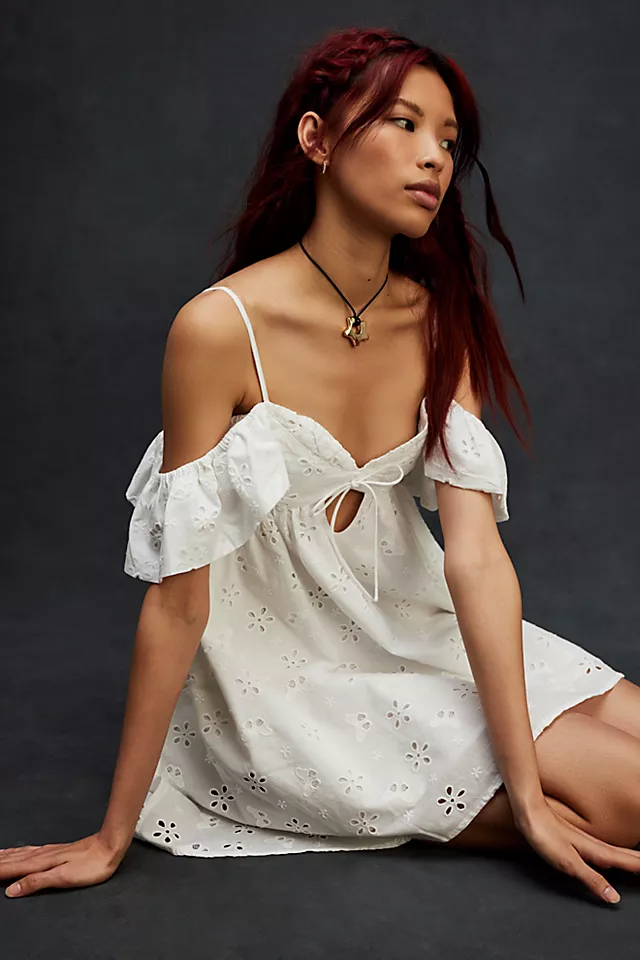 For Love & Lemons Weston Mini Dress White
