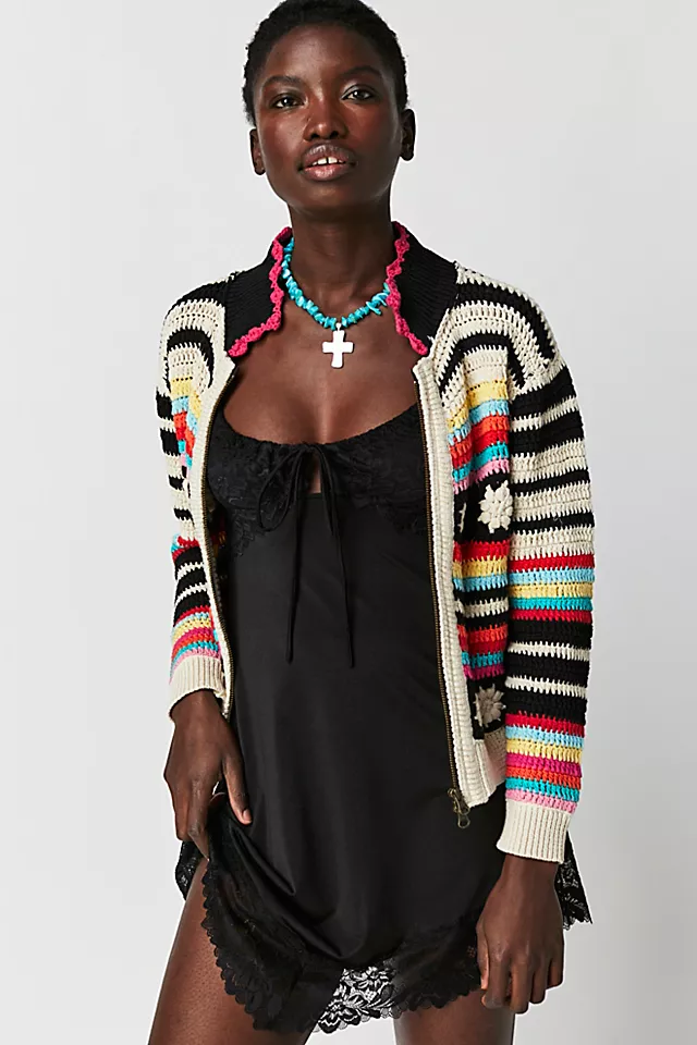 Lenu Crochet Cardi Multi